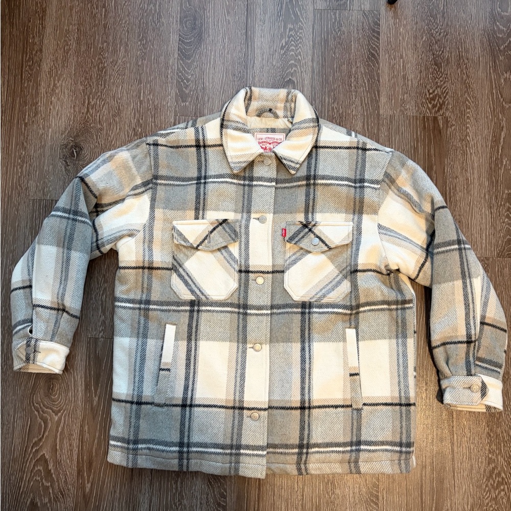 Levi’s Men’s Large Plaid Quilted Shacket Jacket